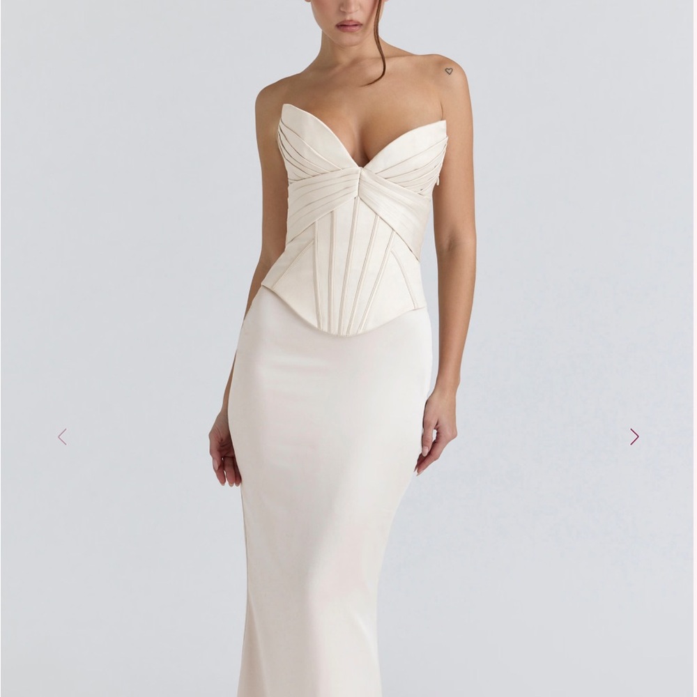 House of CB Strapless Cream Dress